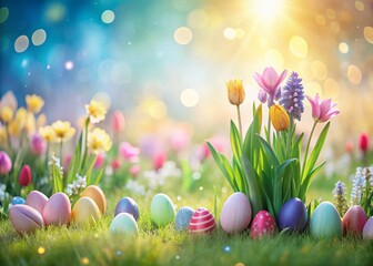  Pastel Spring Flowers & Eggs Long Exposure Festive Photo