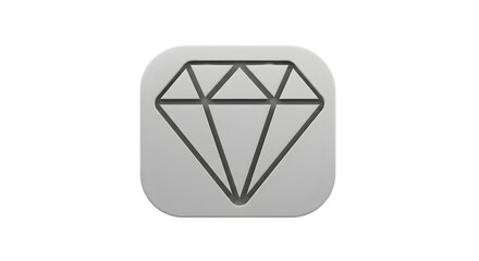 Diamond Icon,  Square,  Gray