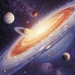 © Music_A - A captivating glimpse of a galaxy, glowing with radiant stars and remote planets, illustrating the grandeur and infinite scale of the cosmos