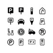 © logodesign11 - City Icons — Monoline Series Car parking icon set. Vector EPS 10 Road Trip Icons — Monoline Series Set of parking signs. Car parking icons. Road signs, street, vector. Car parking icon