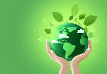 Wall Mural - hands holding planet earth for environment care