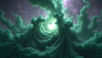 Wall Mural - Ethereal Cloudscape with Glowing Celestial Body