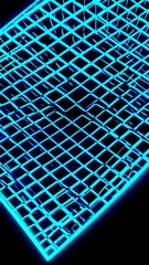 Wall Mural - dynamic transition of vibrant neon grids in motion creating mesmerizing geometric patterns