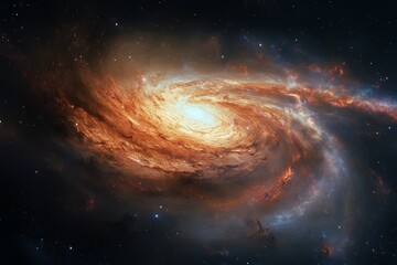 Wall Mural - galactic spiral swirling in the depths of space with bright center and vibrant colors