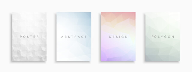 Wall Mural - collection of vector colorful bright polygonal templates, posters, placards, brochures, banners, fly