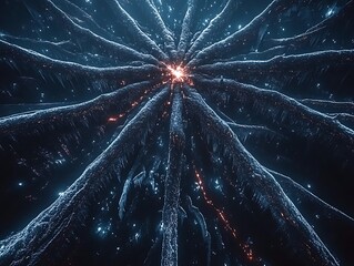 Wall Mural - cosmic energy burst: abstract nebula.