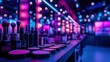 © MABRUR - Vibrant makeup display under colorful lighting