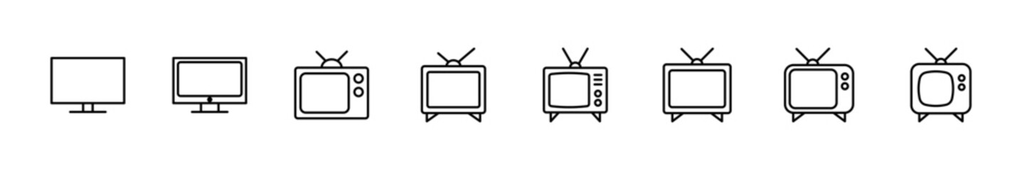 Tv icon set. television icon vector