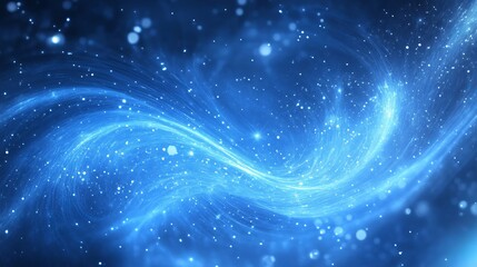 Wall Mural - Abstract magical blue background with dreamy light particles and ethereal glow, featuring a mesmerizing gradient of deep and soft blue hues, perfect for enchanting digital wallpapers, mystical design 