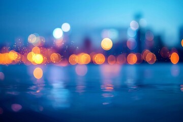 Wall Mural - Vibrant Cityscape with Bokeh Lights