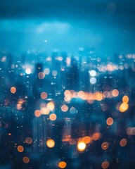 Wall Mural - Vibrant Cityscape with Bokeh Lights