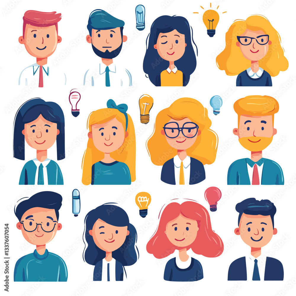 Professional Soft Skills Characters and Individual Abilities Illustration
