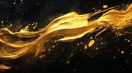 Wall Mural - luxurious abstract gold background with soft blur bokeh lights and glittering glow creating a golden