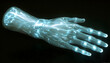 © wear - Futuristic robotic hand illuminated with glowing circuits against a dark background, showcasing advanced technology