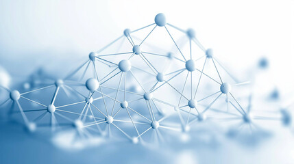 Wall Mural - networked connectivity: an abstract representation of a complex network, with interconnected nodes a