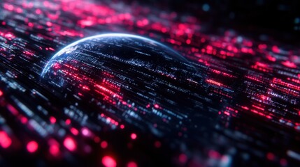 A computer generated image of a planet with a city on it