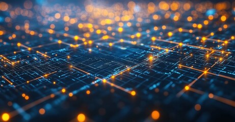 A computer generated image of a blue and orange pattern