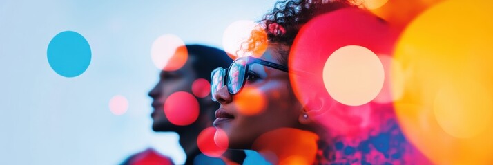 Aufkleber - AI-Powered Creative Vision Vibrant Gen Z Digital Expression with Chromatic Overlay - Innovative Branding and Next-Gen Visual Communication Design