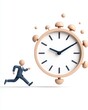 © Arnon  Parnnao - A businessperson hurries past a large clock, symbolizing time management and urgency.