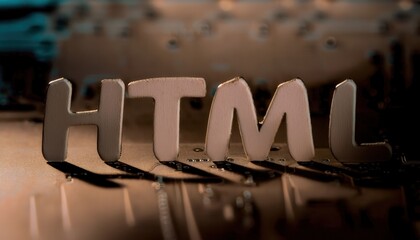 HTML Text Against Blurred Technical Background