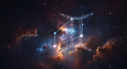 Wall Mural - A Constellation In Space Surrounded By Nebulae And Stars
