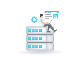 Web development programmer setting page concept