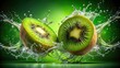 © DigitalArt Max - Green Juice Explosion Kiwi Double Exposure Photography - Surreal Food Photo
