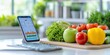 © CreativeSeven  - Healthy meal planning app kitchen digital content natural light close-up concept of nutrition tracking