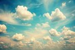 © Man888 - Vintage Blue Sky Background: Tiny Clouds, Pastel Hues, Retro Photography