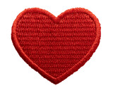 Red heart iron patch badge
