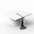 © Murad - Elegant White Graduation Cap on White Background Symbolizing Achievement and Academic Success