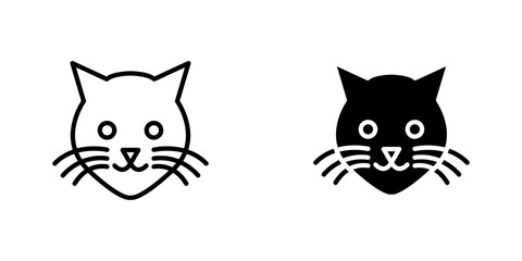 Naklejka na meble Cat flat Icons in line outline and flat solid style on white background