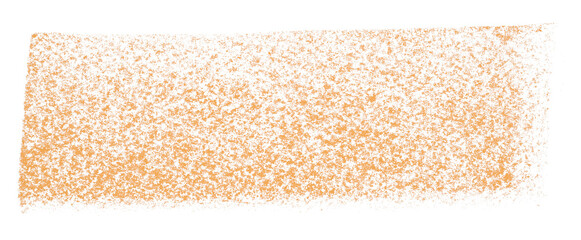 Separate orange crayon brush strokes on transparent background.