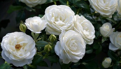Wall Mural - spinnaker amorina pure white garden roses bred by de ruiter- 67728