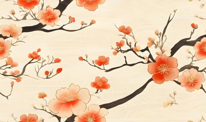 Wall Mural - traditional Japanese wallpaper design, Generative AI