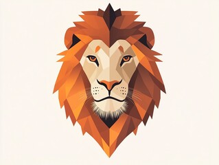 Wall Mural - a modern, flat-design lion in vector format, its friendly features and soft shading creating an ador
