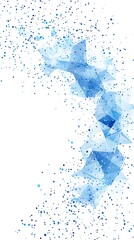 Poster - Abstract Blue Geometric Shapes with Scattered Dots Design, Modern Digital Art, Technology Background