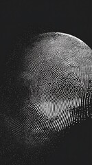 Leinwandbilder - Abstract Black and White Dotted Sphere Digital Art Background Texture