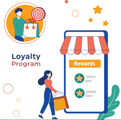 Loyalty program and reward points concept for customers