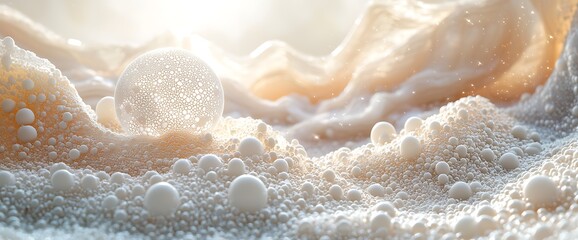 Poster - Abstract White Bubbles Background Texture