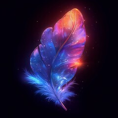 Wall Mural - Glowing Feather of Fantasy