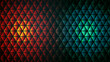 © AndSus - Close up texture traffic light. Red, green traffic light conceptual vector background. Red and green triangle facets glass. Abstraction Tech lights caution signal. Retro future technology background.