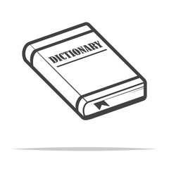 Wall Mural - dictionary book outline icon transparent vector isolated