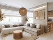 © RaksaLinggo - A modern living room shows comfortable furniture and decor items