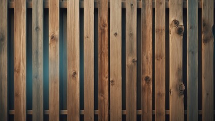 Aufkleber - Brut wooden planks creating a natural surface backdrop in a fencing wall design.