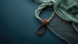 © -Quantum Pixels- - Fishing net with area for your text. Blue backdrop for a fishery theme.