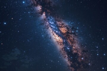Wall Mural - cosmic night sky background featuring distant stars and galaxy texture