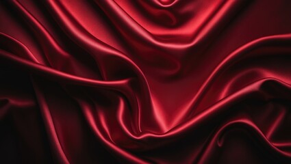 Aufkleber - Red satin or silk fabric as a backdrop.