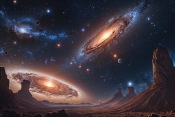 Wall Mural - exploring the cosmic landscape of quasars and dark matter in the universe