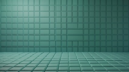 Leinwandbilder - This image displays a green wall with a textured surface featuring a subtle grid pattern, ideal for backgrounds in design projects, presentations, or digital art.
